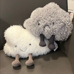 Jellycat Cute Cloud Plush Set - White and Gray
